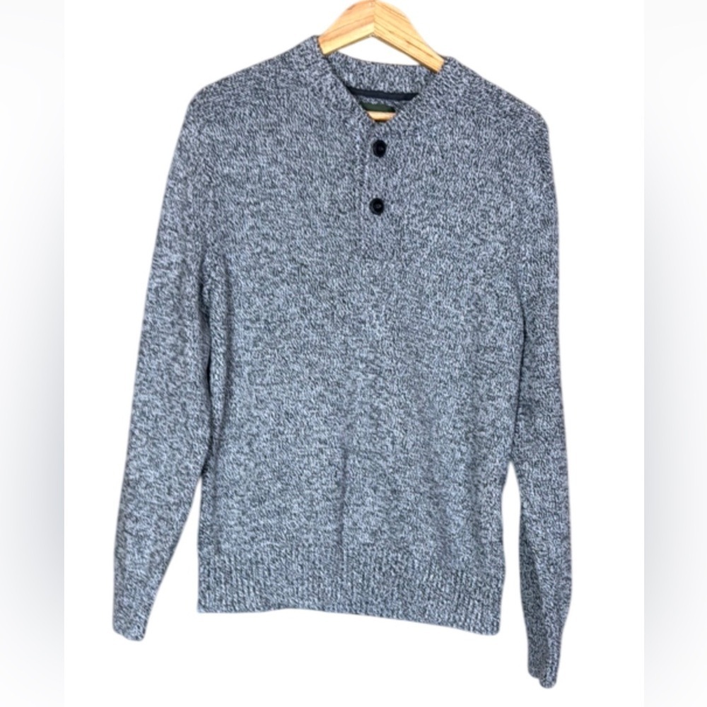 Eddie Bauer gray marled knit cotton sweater Size Large